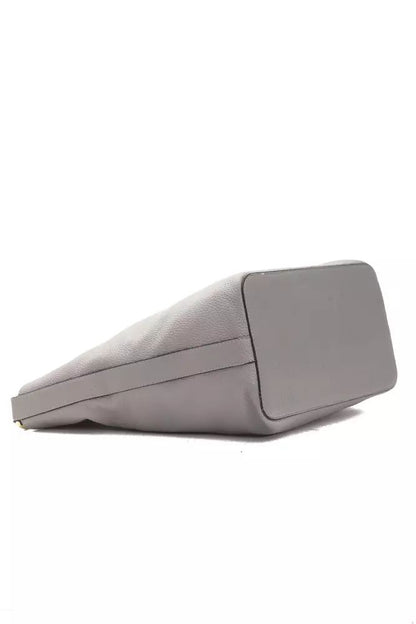 Pompei Donatella Chic Gray Leather Shoulder Bag - Adjustable Strap
