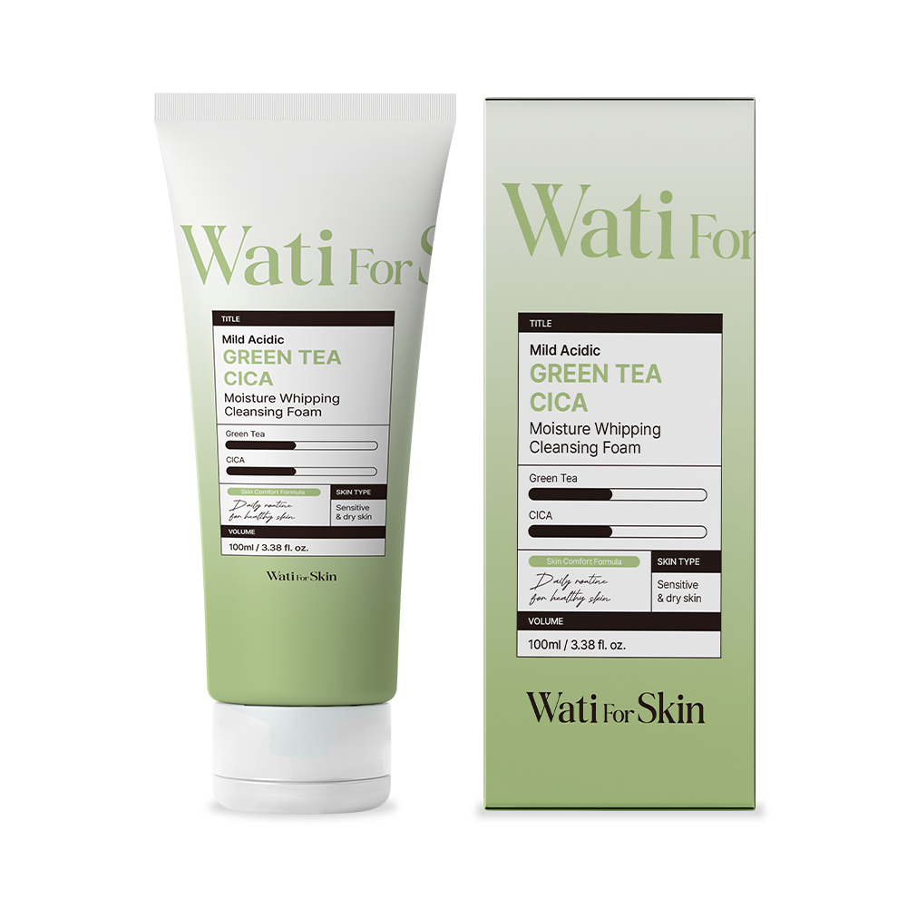 Wati for Skin Mildly Acidic Green Tea Cica Moisture Whipping Cleansing Foam