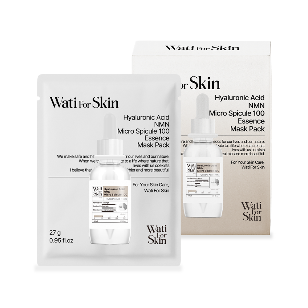 Wati for Skin Hyaluronic Acid NMN Micro Spicule 100 Essence Mask Pack (10 Sheets)