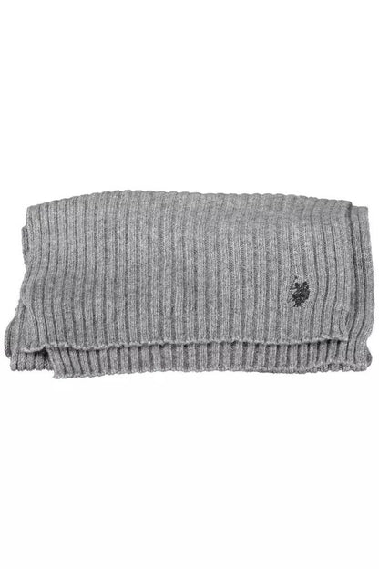 U.S. POLO ASSN. Elegant Gray Wool-Cashmere Blend Scarf