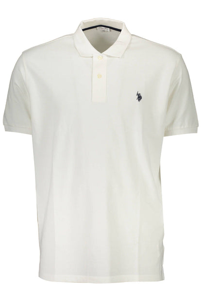 U.S. POLO ASSN. Chic White Embroidered Polo for Men