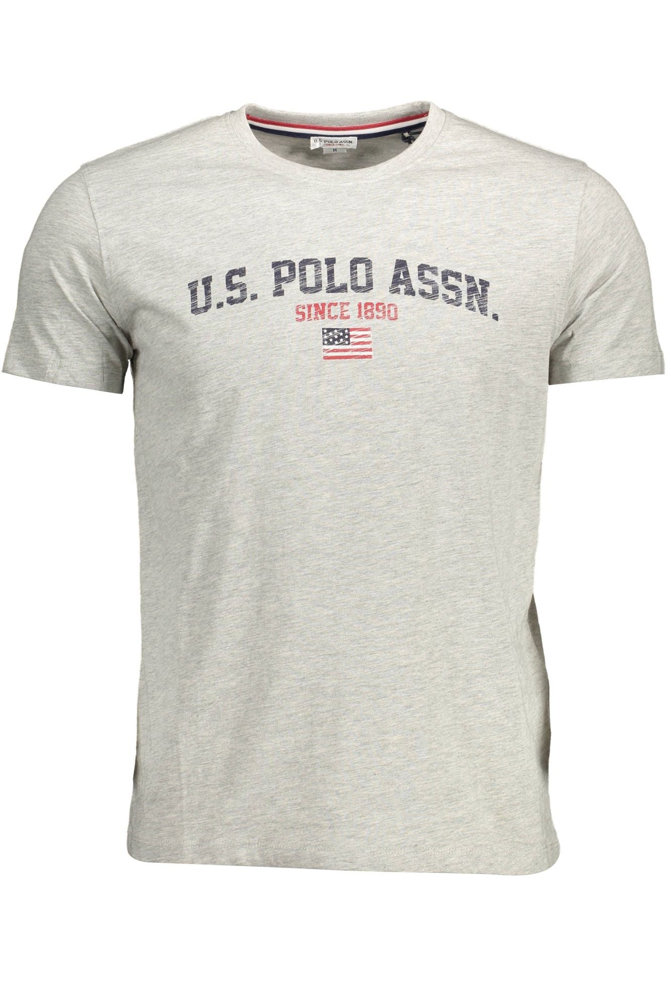 U.S. POLO ASSN. Elegant Gray Crew Neck Cotton Tee
