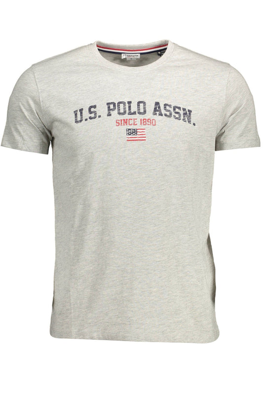 U.S. POLO ASSN. Elegant Gray Crew Neck Cotton Tee